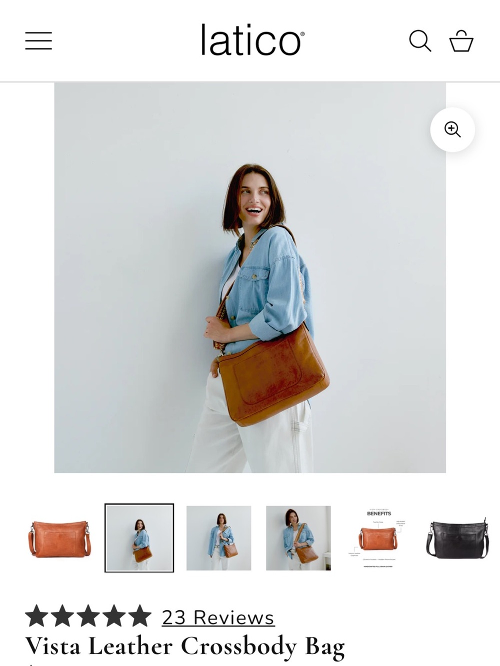 latico Vista Leather Crossbody Bag in Black - Picture 2 of 9